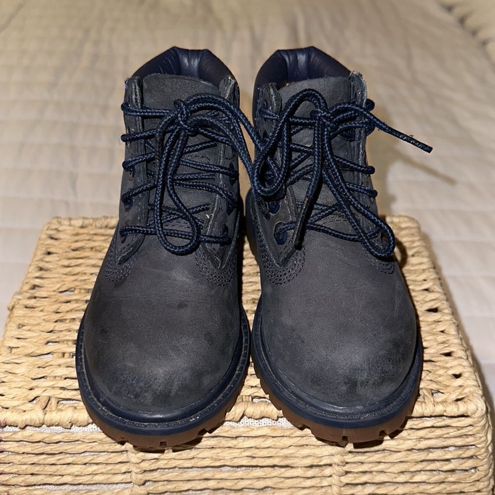 Timberland US7/EU 23.5 Classic Primaloft 200 gram Boot Toddler Navy Leather - Picture 7 of 16